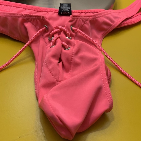 Envy Mens Lace up thong L Pink - Picture 2 of 7